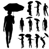 Vector silhouettes of people N286