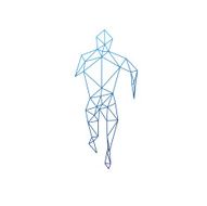 Sports man running abstract isolated on a white backgrounds N13