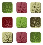 Buttons with branches Icon set