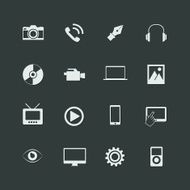 vector multimedia icons N3
