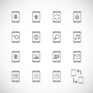 Online mobile applications iconset contour flat