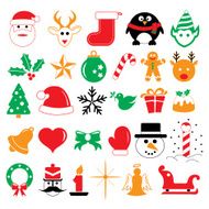 Christmas holiday icons and symbols