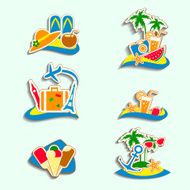 Summer Icons with White Background