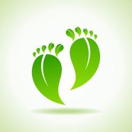 Foot made by green leaves