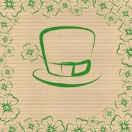 Clover leaves on cardboard