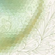 vector abstract background with hexagon and floral ornament N2