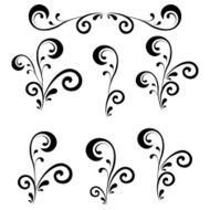 Abstract floral patterns silhouettes N4