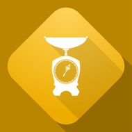 Vector icon of Old Scales with a long shadow N2