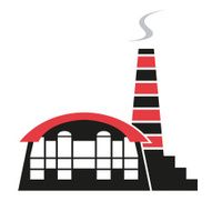 Silhouette of factory