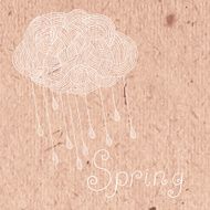 Decorative cloud with rain