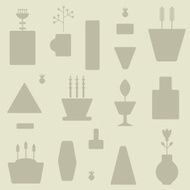 Abstract seamless pattern with flower pots in vector N4