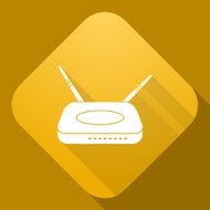 Vector icon of Router with a long shadow