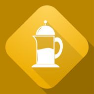 Vector icon of Teapot with a long shadow