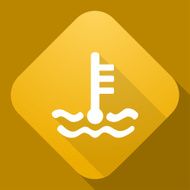 Vector icon of Coolant Level Sign with a long shadow