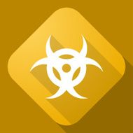 Vector icon of BioHazard Sign with a long shadow N2