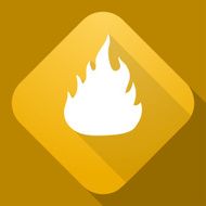 Vector icon of Fire Sign with a long shadow