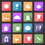 Kitchen utensil flat icons