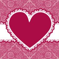 Holiday Valentine&#039;s day card with lace heart