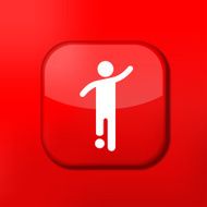 Vector red footballer icon Eps10 Easy to edit