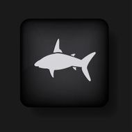 vector shark icon on black Eps10
