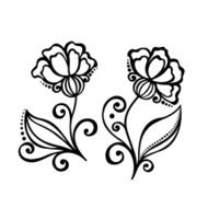 Beautiful Decorative Flower with Leaves (Vector) N53