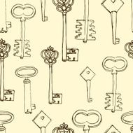 seamless pattern with retro keys N2