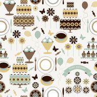 Vector seamless pattern with holiday elements N2