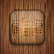 Vector wooden app icon Eps10 N20