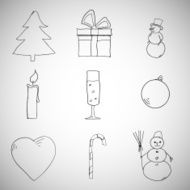 Collection of Christmas icons objects