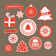 Winter labels vector set