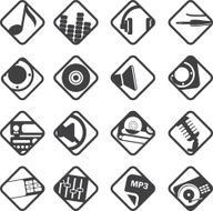 Silhouette Music and sound icons N2