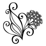 Beautiful Decorative Flower with Leaves (Vector) N54