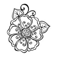 Beautiful Decorative Flower with Leaves (Vector) N55