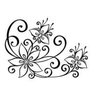 Beautiful Decorative Flower with Leaves (Vector) N56