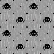 Gray seamless pattern with spiders