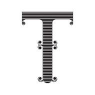 The vintage style letter T