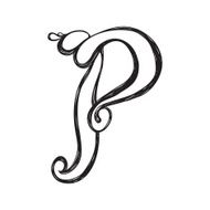 The vintage style letter P
