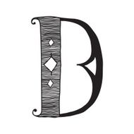 The vintage style letter D