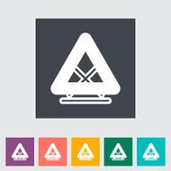 Warning triangle single flat icon N2