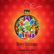 Christmas illustration with abstract ball design and holid&iacute;y elements