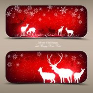 Elegant Christmas banners with deers N3