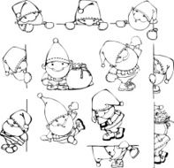 set Santa Claus silhouettes N2