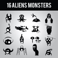 Cute mini aliens monster