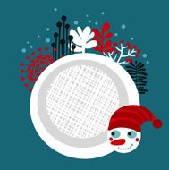 Snowman in the frozen forest