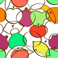 Seamless pattern of various fruits