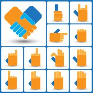Human Hand collection Vector icon set