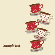 Vintage card with cups N5