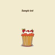 Vintage card with cake