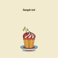 Vintage card with cake N2