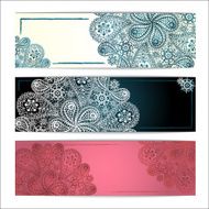 Set of snowflakes frame Christmas greeting card